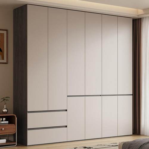 ENF级衣柜家用平开门简约现代经济型柜子18m加厚实木欧松板大衣橱