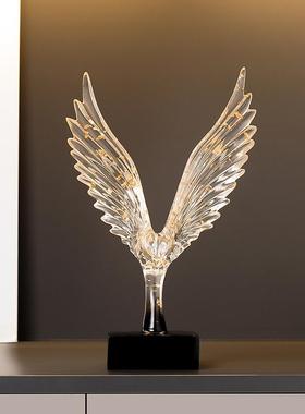 大鹏展翅飞鹰摆件高档办公室柜装饰品客厅酒柜电视柜摆设现代简约