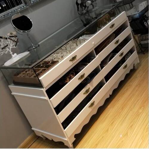 采购产品现代简约珠宝展示柜，优质玉袋，眼镜展示柜，珠宝玻璃岛