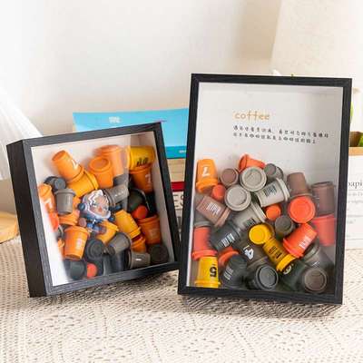 木质中空5cm相框摆台三顿半咖啡收纳展示相框立体3cmDIY标本画框