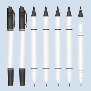 百昌油性勾线笔小双头记号笔绘画笔写字临摹笔画画笔画室培训机构