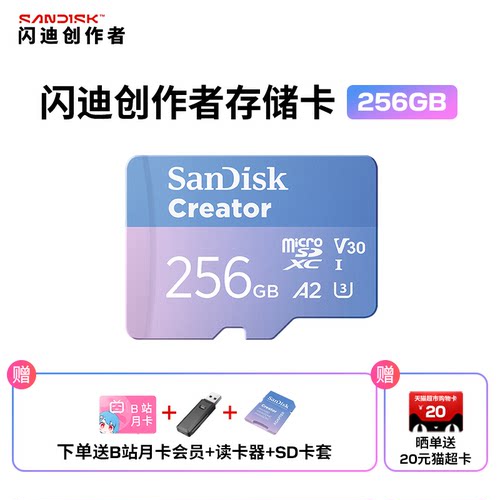 闪迪创作者256G卡Pocket3/4专用