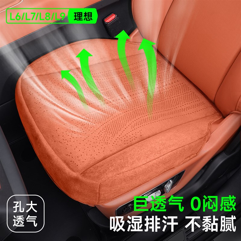适用理想L6L7L8L9坐垫夏季通风透气翻毛皮底座全包单片座椅套