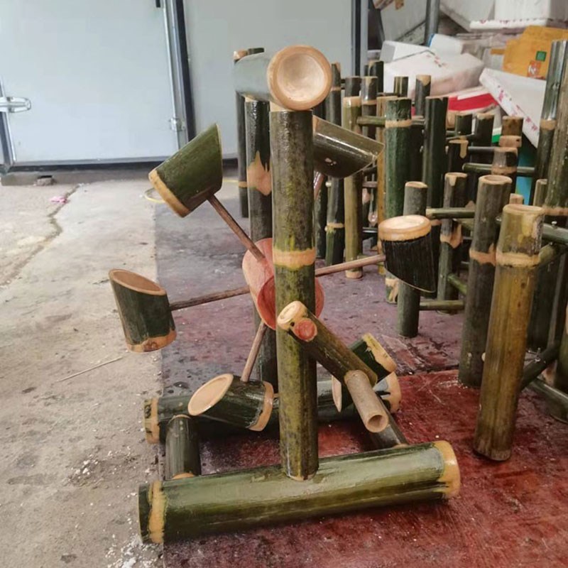 幼儿园玩水区竹水车玩具玩水玩沙工具户外竹子玩具竹制沙水池道具