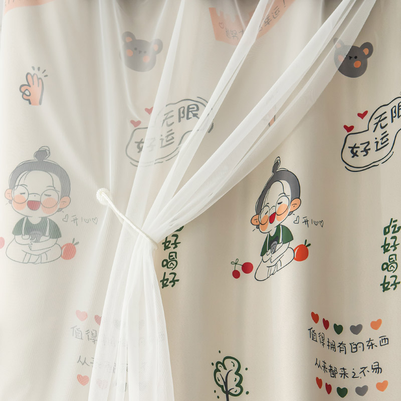 物理强遮光动漫可爱大学生床帘宿舍寝室上下铺女一体式加厚窗帘布