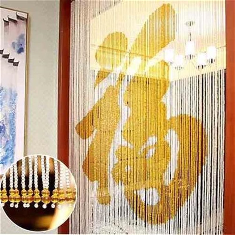 珠帘水晶门帘隔断屏风装饰帘子A客厅卫生间卧室挂帘成品福免打孔