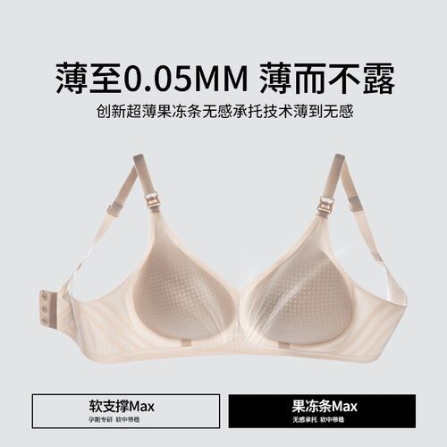 哺乳内衣夏季薄款无m痕超薄产后喂奶专用孕妇文胸怀孕期防下垂聚