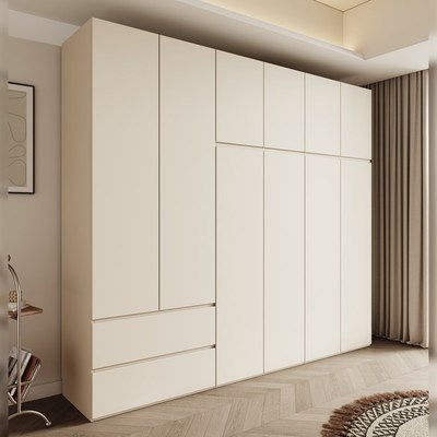 ENF级欧松板实k木分段式衣柜卧室家用储物大衣橱一门到顶收纳柜子