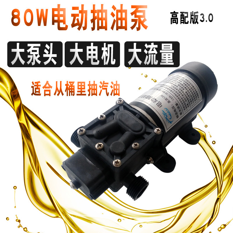自吸油泵 加油机 电l动抽油泵 抽油器汽车油箱抽汽油柴油12V24V80