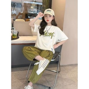 女童装时髦套装洋气夏装2024新款网红炸街大童宽松衣服女孩两件套