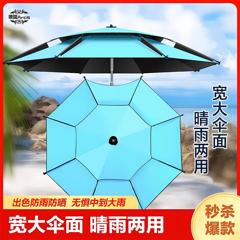 德国钓鱼伞户外专用雨伞2024新款防雨晒大钓伞新型拐杖遮阳伞