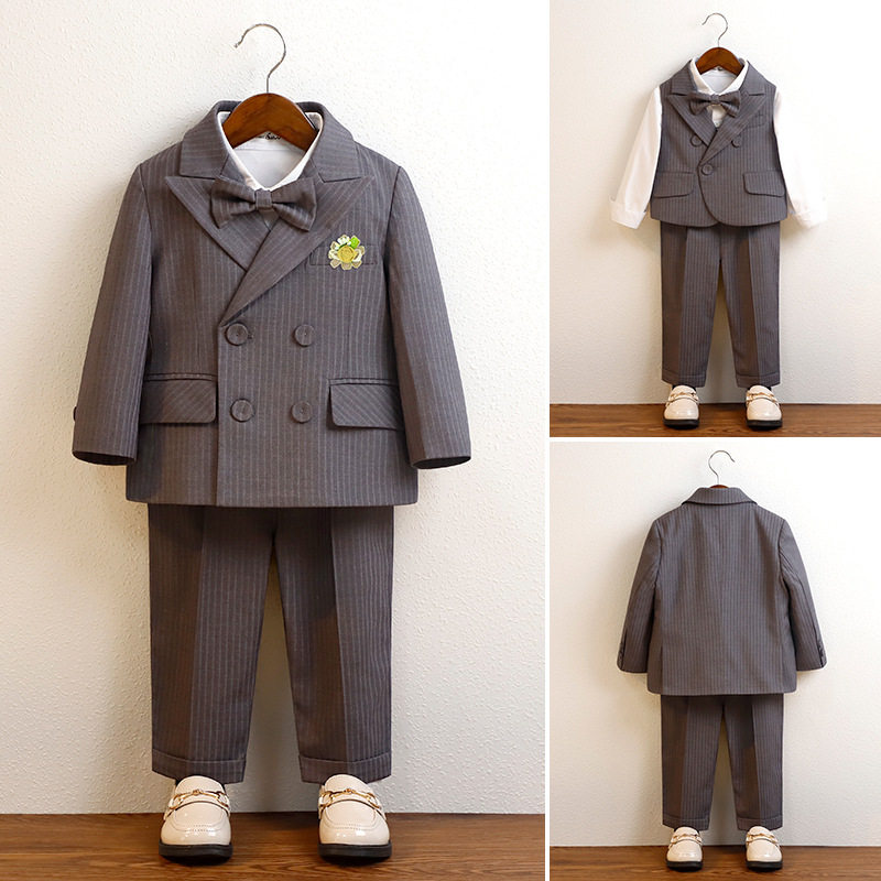 儿童西装套装男童帅气小童英伦花童宝宝周岁婚礼生日礼服演出服夏