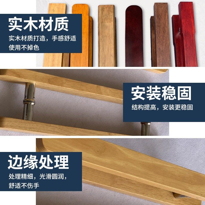 玻璃门拉手定制LOGO刻字图案实木大H拉手酒店门面推拉玻璃门把手
