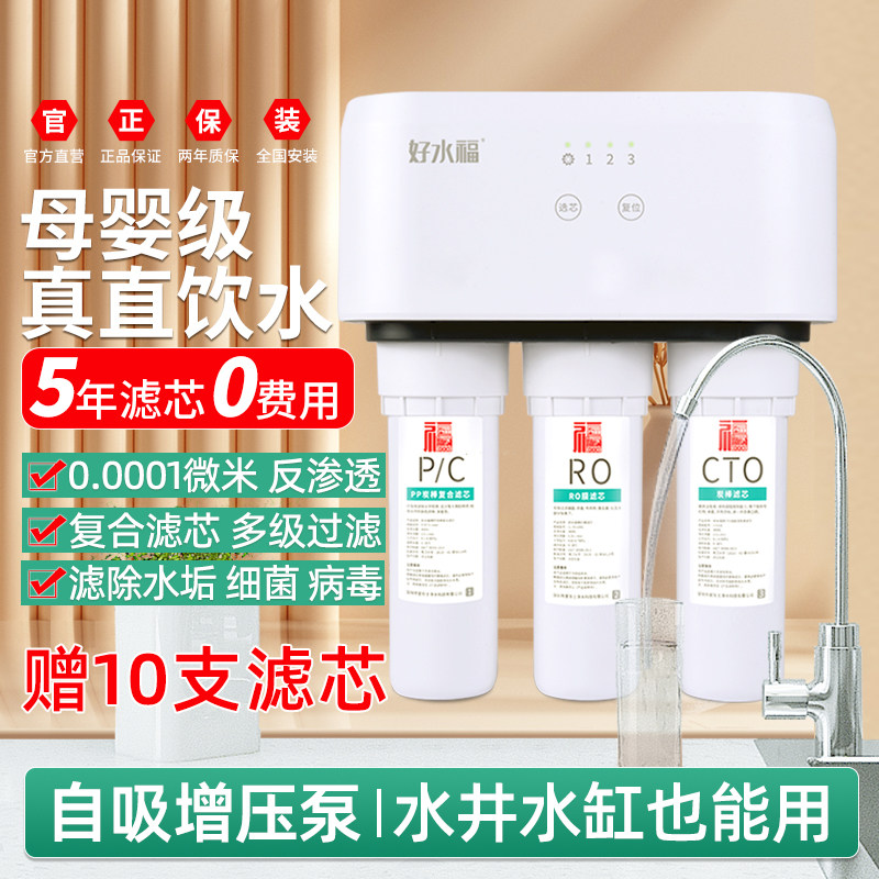 乐喝净水器直饮家用自吸式RO反渗透纯水机自来水井水农村水缸过滤