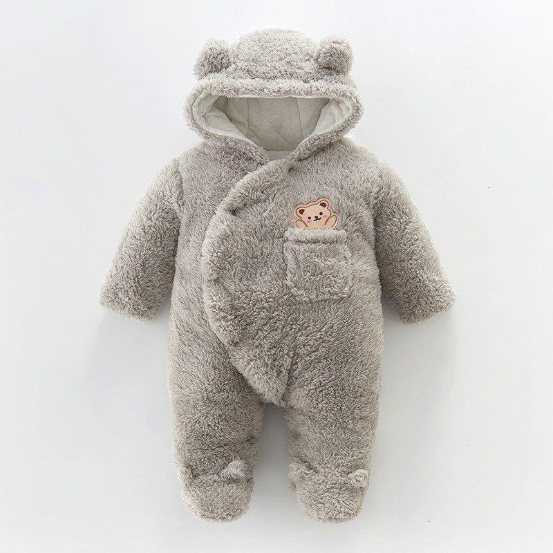包脚新生婴儿儿衣服冬装棉服加绒冬季外出抱抱服连脚保暖超萌可爱