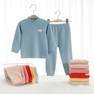 儿童秋衣秋裤双面德绒套装婴幼儿秋冬保暖童装睡衣男女童内衣套装