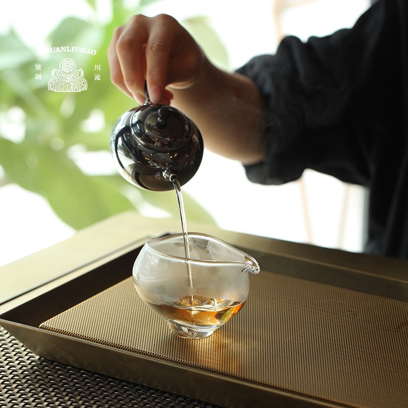 兰莲花纯银泡茶壶口打出银壶檀木纽