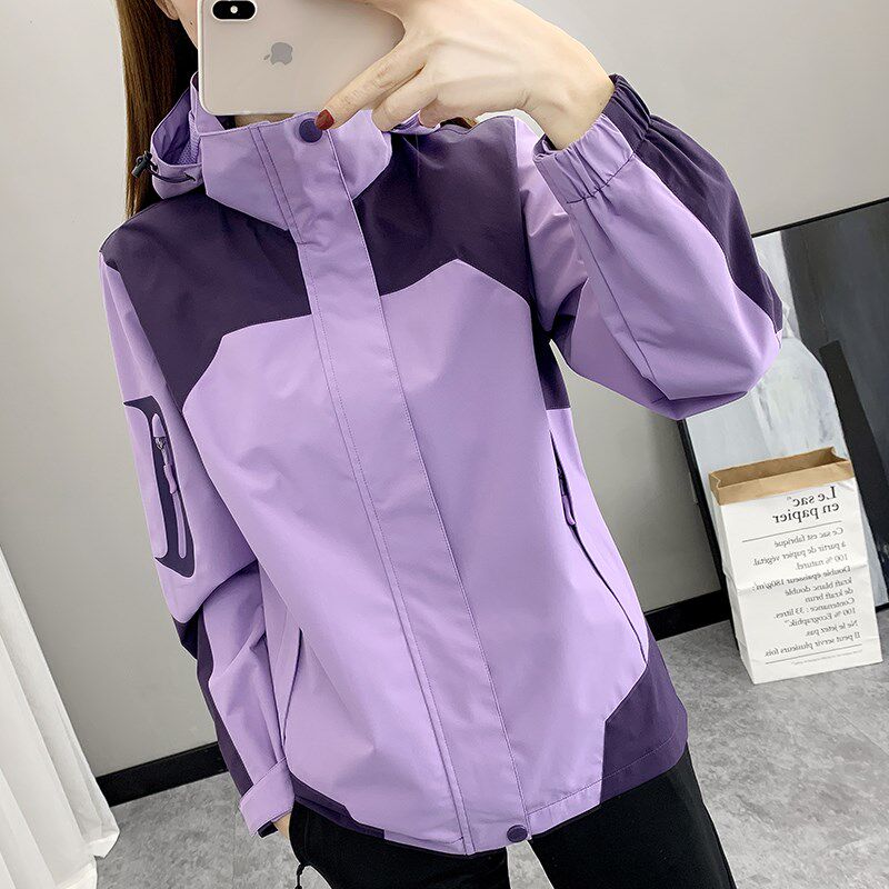冲锋衣女春秋薄款单层定制透气防风防水防雨潮牌户外登山风衣外套