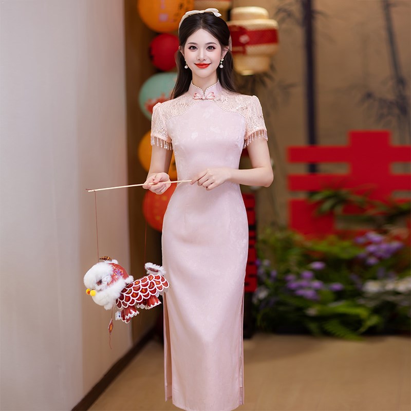 旗袍2025新款敬酒服新娘高级感新中式订婚结婚礼服连衣裙粉色优雅