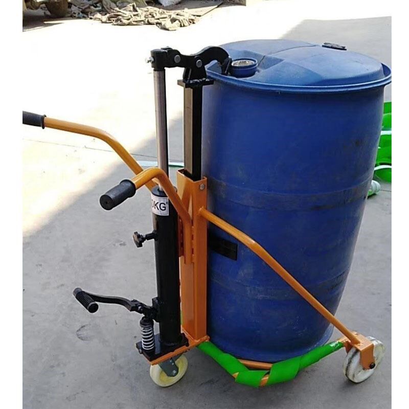 圆桶吊具油桶搬运车液压油桶夹 升降抓桶器 手推三轮油桶搬运车