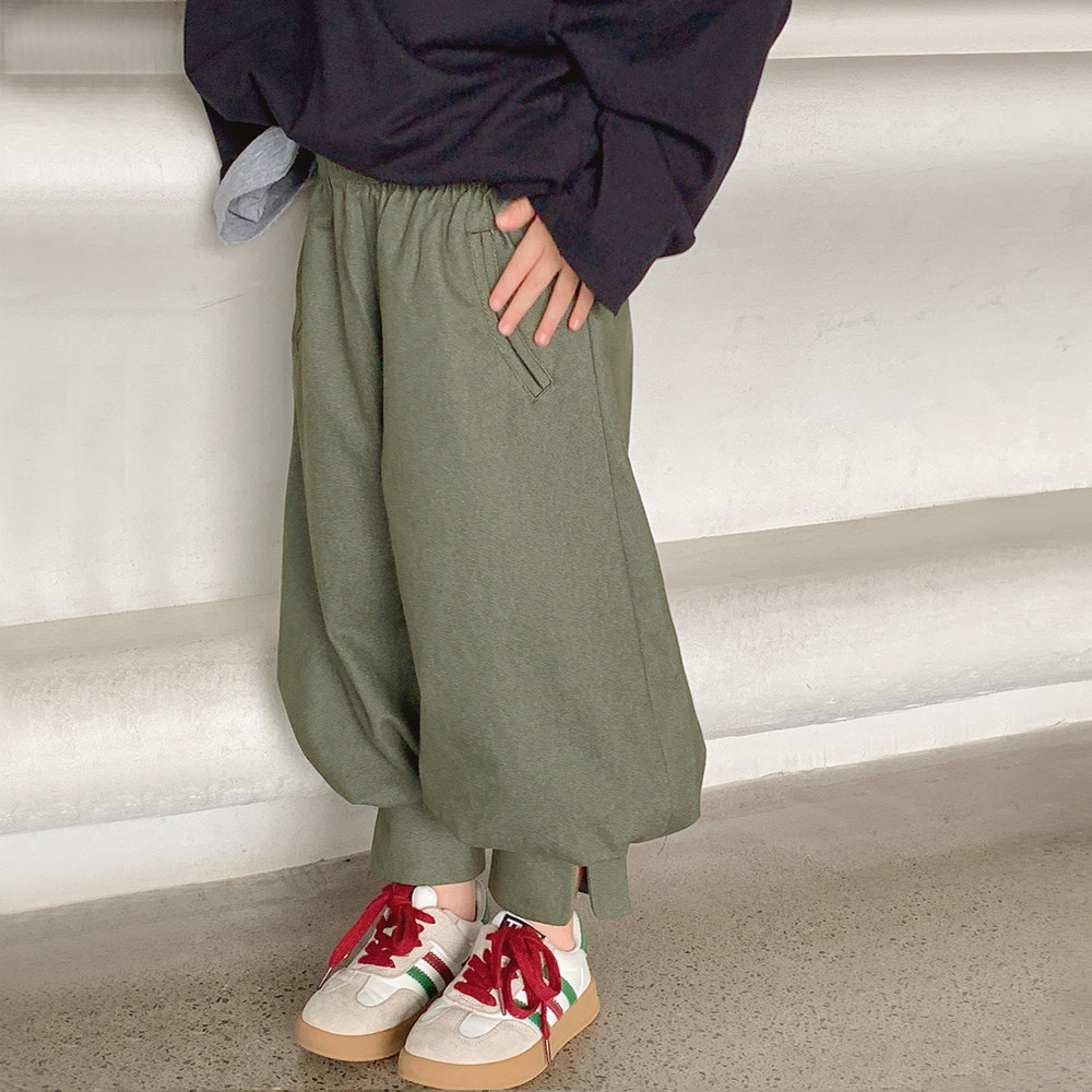 女童裤子春秋2025新款秋装儿童束脚外穿灯笼裤宽松女孩洋气哈伦裤
