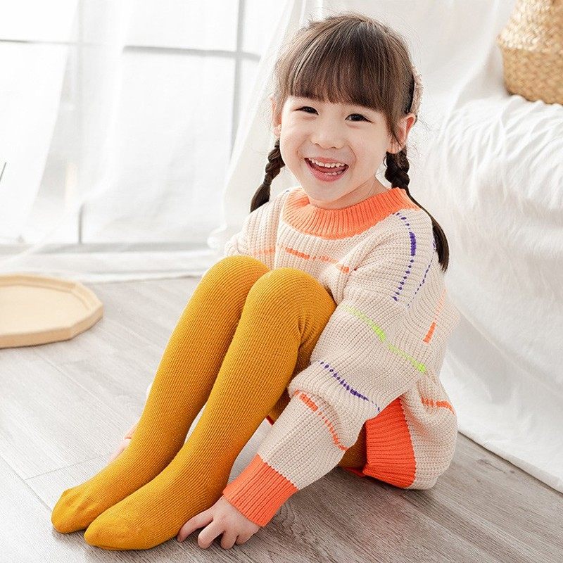 儿童打底袜加厚女宝宝保暖打底裤秋冬连体袜女童加绒连裤袜亮晶晶