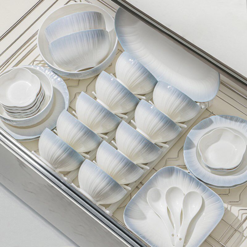 釉下彩2025碗碟套装家用高颜值餐具套装简约陶瓷碗盘碗筷乔迁送礼