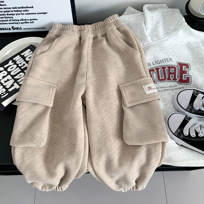 男童工装裤春秋新款儿童韩版宽松纯棉卫裤中小童运动束脚休闲裤潮