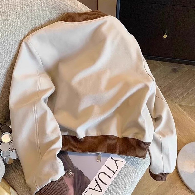 美式街头棒球服外套女2024新款春秋季时尚休闲小个子短款夹克上衣