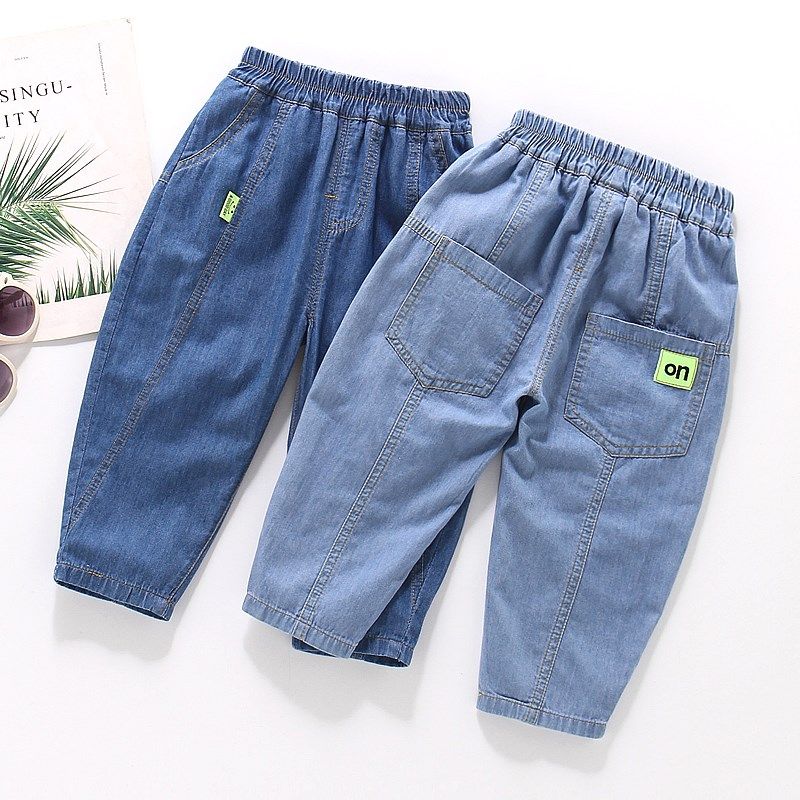 男童防蚊裤夏季薄款3岁宝宝休闲裤4宽松直筒长裤5小童6儿童牛仔裤