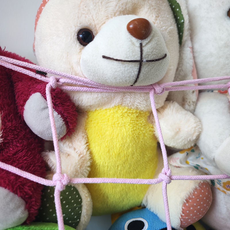 玩具收纳网兜置物袋壁饰儿童房墙壁挂网毛绒公仔收纳网背景墙装饰