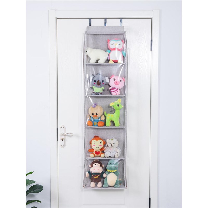 门后密封毛绒玩具空气棉花娃娃布偶墙挂柜侧收纳神器公仔防尘挂袋