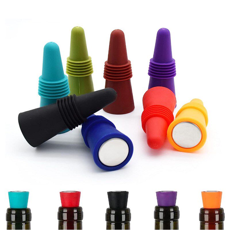 红酒塞抽b真空瓶塞彩色硅胶密封葡萄酒塞子现货