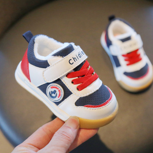 冬季婴儿鞋1一3岁学步鞋男童鞋冬天加绒加厚女婴儿鞋软底二棉鞋子