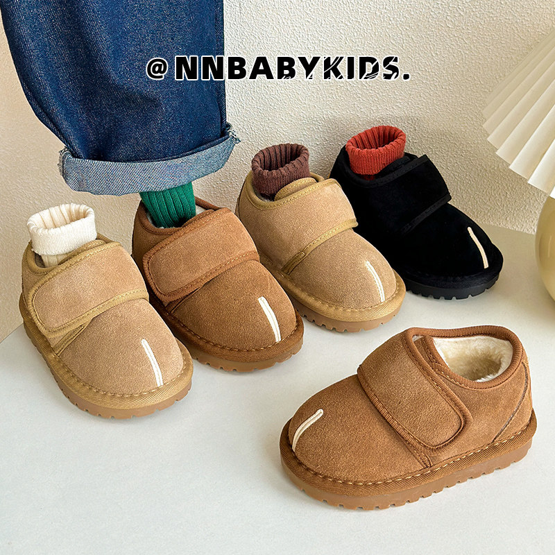 宝宝真皮雪地靴冬季新款男女童假分趾面包鞋魔术贴加厚绒小童棉鞋,童鞋/婴儿鞋/亲子鞋,雪地靴,淘宝优惠券,粉丝福利购,淘宝优惠卷
