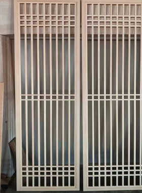 中式仿古门窗实木隔断客厅装饰镂空木雕花格榫卯结构屏风花窗新品