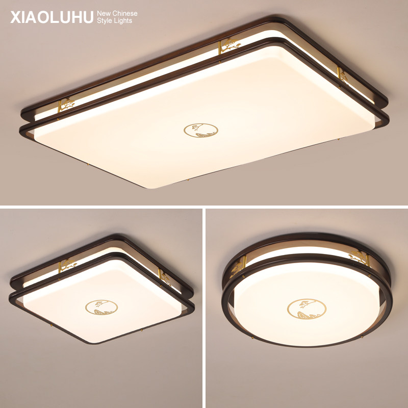 新中式吸顶灯led金丝檀木艺大气仿古禅意客厅卧室灯具中国风书房