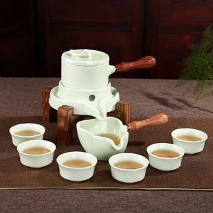 自动旋转石磨壶陶瓷茶杯泡茶神器办公室日式 懒人功夫茶具套装 家用