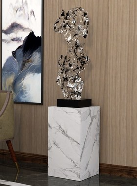 抽象艺术透d明雕塑新中式太湖石落地摆件酒店大堂茶室样板间装饰