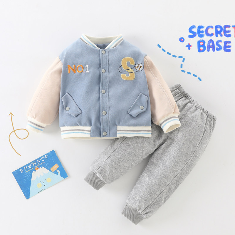 婴儿套装春装男女宝宝薄夹棉分体两件套新K生婴幼儿春秋夹棉外出