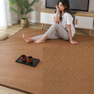 藤席日式凉席地毯客厅卧室阳台榻B榻米地垫夏季床边爬行垫满铺房