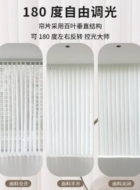 好丽梦幻帘遮f光纱帘智能电动垂直帘简约阳台百叶帘客厅隐形隔断