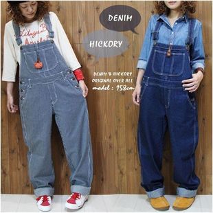 2021春夏日系贵牌宽y松连身衣牛仔背带裤工人裤女裤