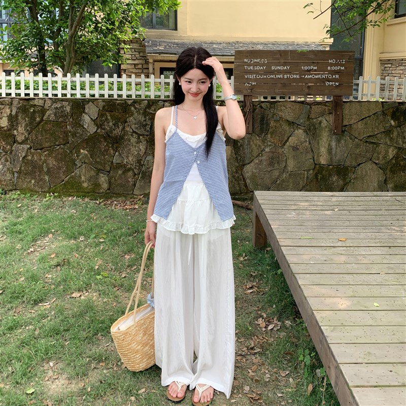 一只西由XIYO直筒抽绳s阔腿裤夏季垂感拖地裤休闲薄款凉凉裤长裤