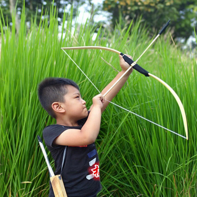 竹木弓箭玩具幼儿园儿童户外游戏器材无伤害射击玩具软胶头安全