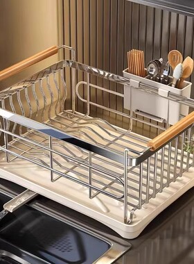 304不锈钢碗盘沥水架碗架厨房置物架沥水篮台面放碗筷碗碟收纳架
