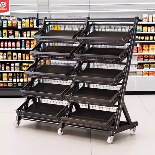 厨房置物架超市散装零食促销展示架商店小推车水果蔬菜储物收纳筐