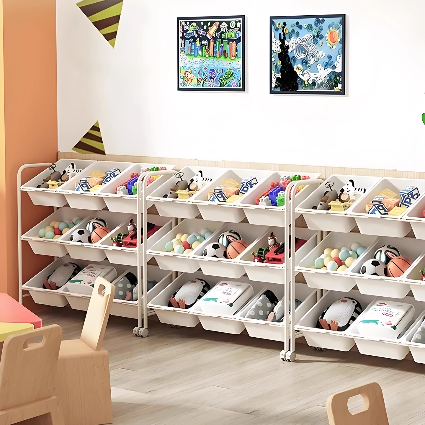 幼儿园儿童玩具收纳架移动多层置物架家用宝宝推车零食玩具收纳柜,收纳整理,毛绒玩具收纳桶/箱,淘宝优惠券,粉丝福利购,淘宝优惠卷