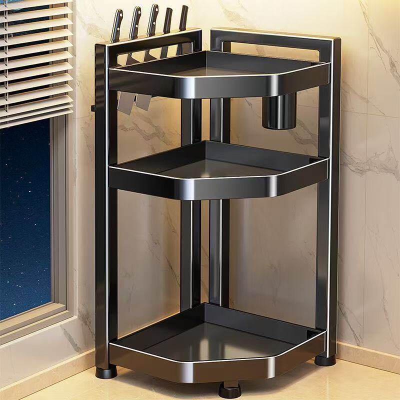 厨房置物架调料架台面多功能厨房盐油转角多层收纳盒三角架墙角架