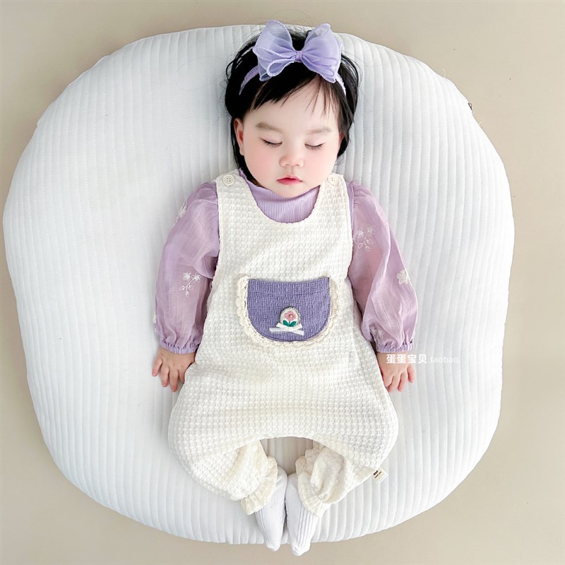 婴儿衣服女宝宝秋装连体背带裤两件套装一岁婴幼儿洋气超萌春秋季